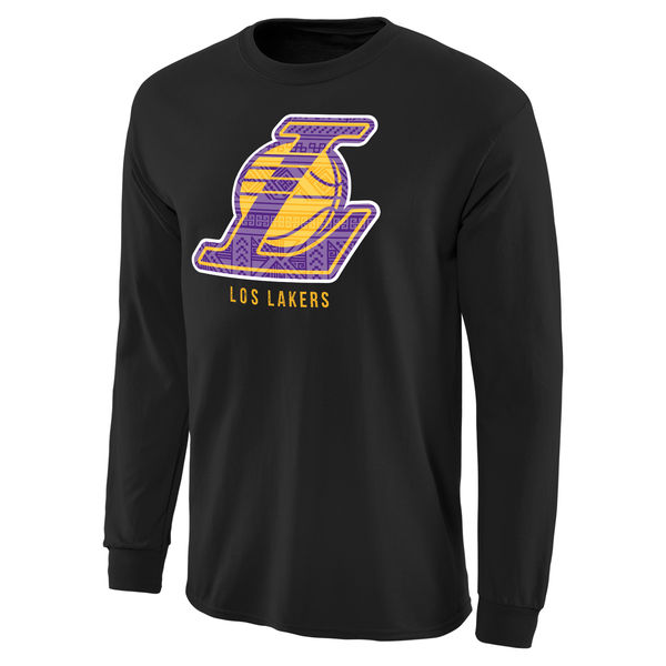 NBA Men Los Angeles Lakers Noches Enebea Long Sleeve TShirt Black